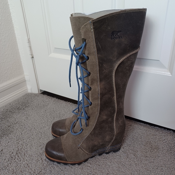 Sorel Women's Cate the Great Wedge Boots, Pebble (9) - Picture 9 of 9